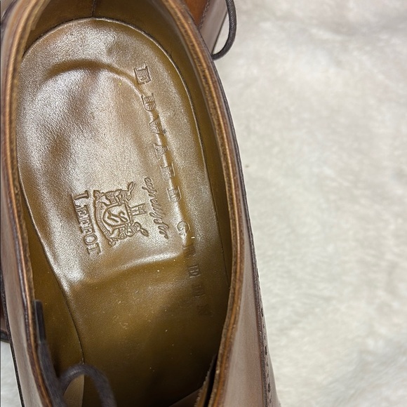 Brown Leather Oxfords with Brogue Detailing and Closed Lacing main image 5